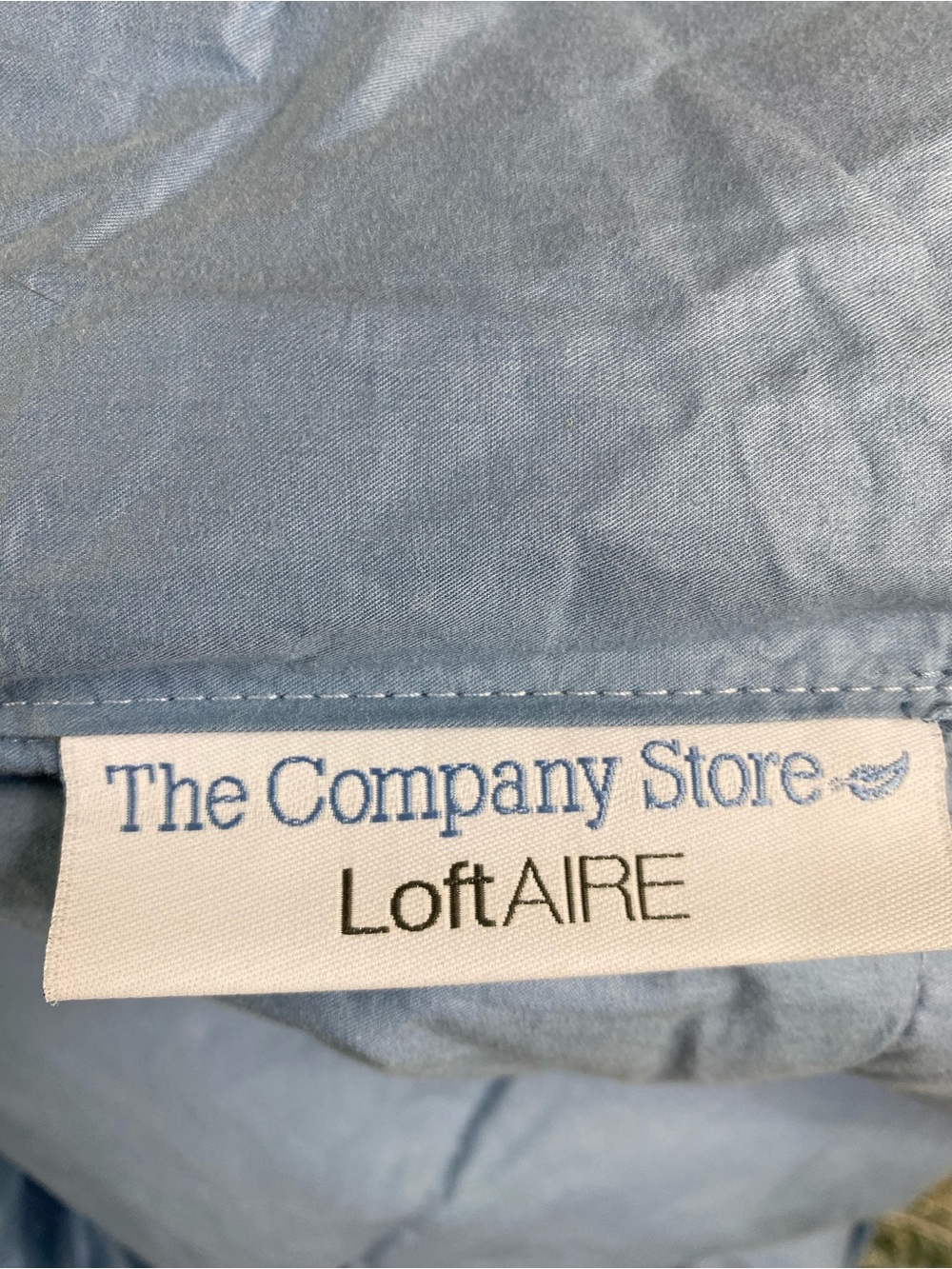 The Company Store Light Blue Box-Stitch Comforter Down Alternative - Picture 6 of 9